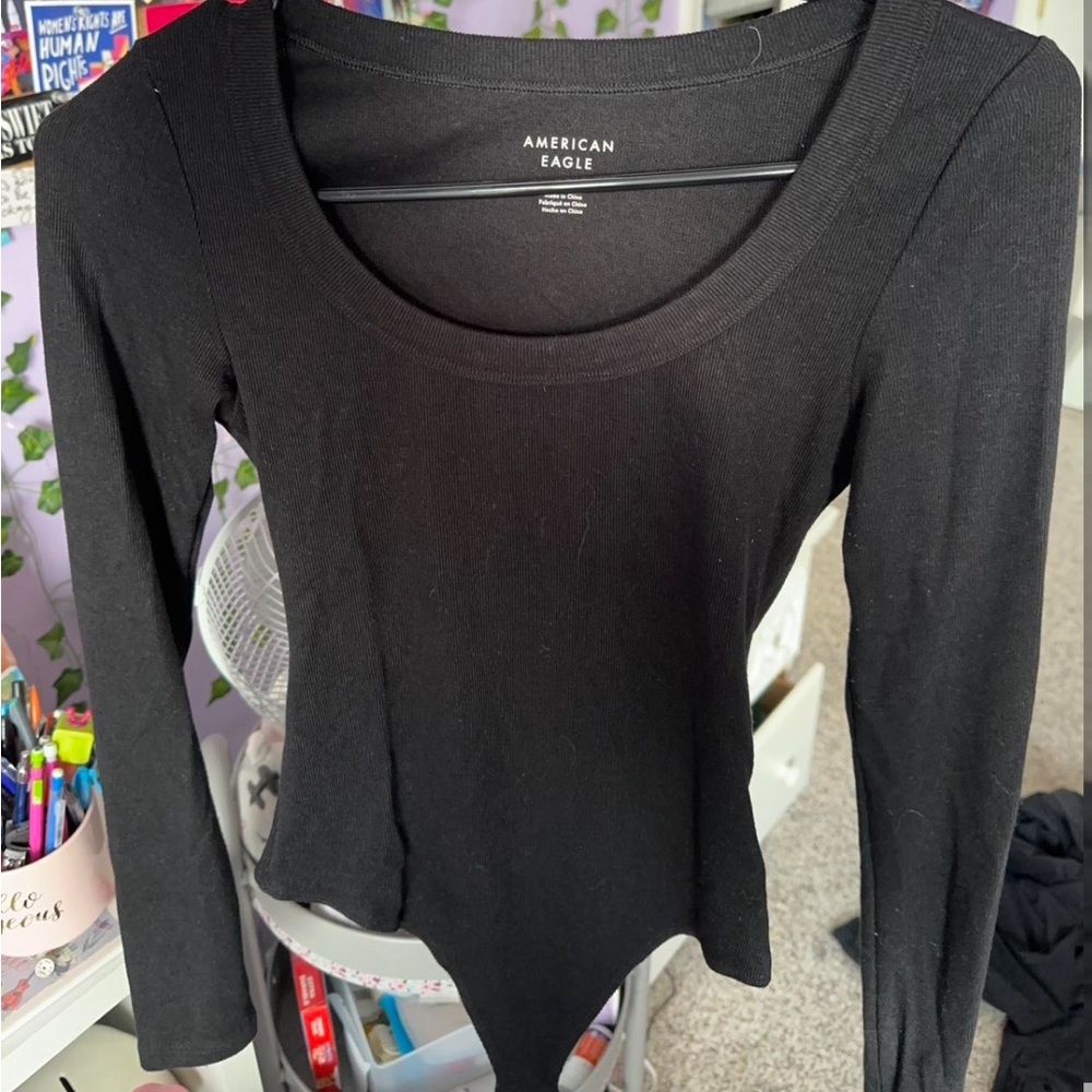 american eagle black long sleeve bodysuit